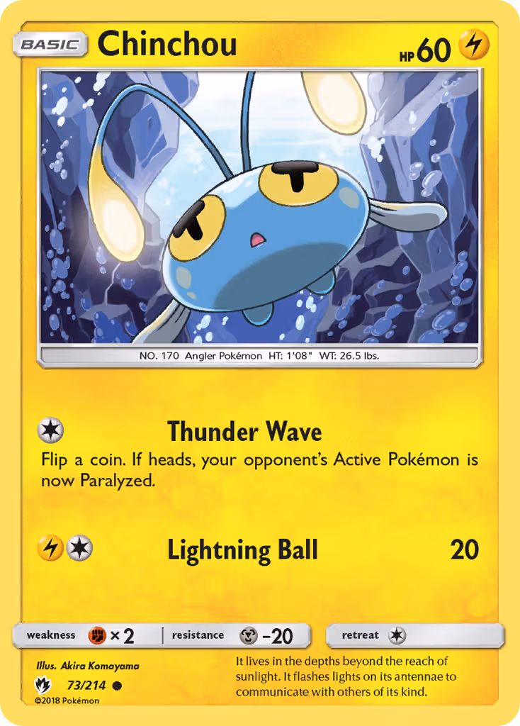 Chinchou 73/214 Pokemon card