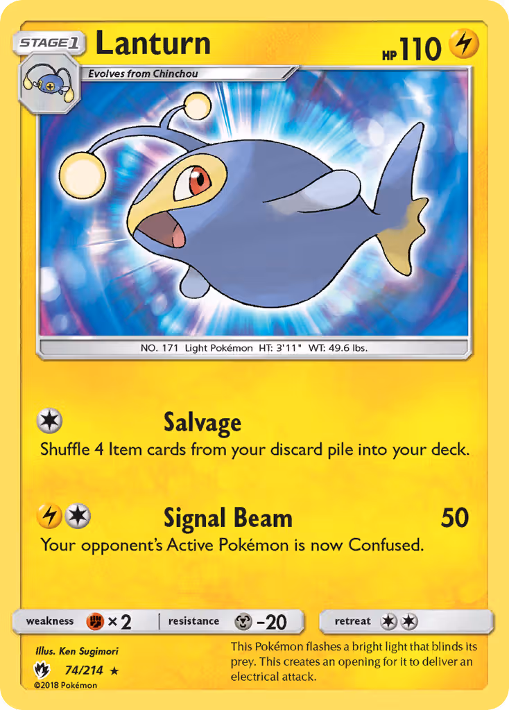 Lanturn 74/214 Pokemon card