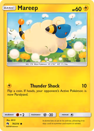 Mareep 76/214 Pokemon card