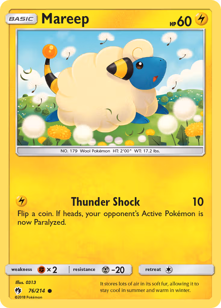 Mareep 76/214 Pokemon card