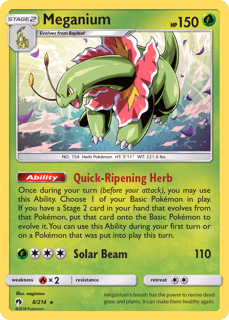Meganium 8/214 Pokemon card