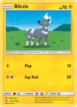 Blitzle 81/214 Pokemon card