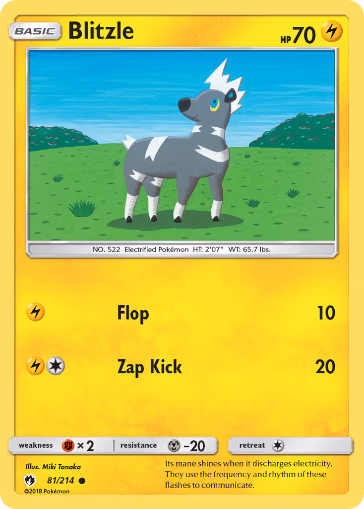 Blitzle 81/214 Pokemon card