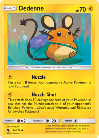 Dedenne 84/214 Pokemon card