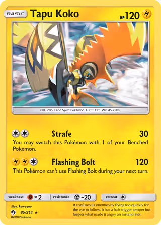Tapu Koko 85/214 Pokemon card