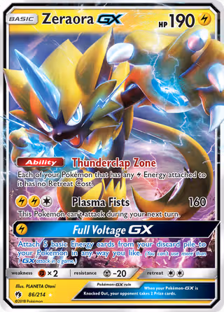 Zeraora GX 86/214 Pokemon card