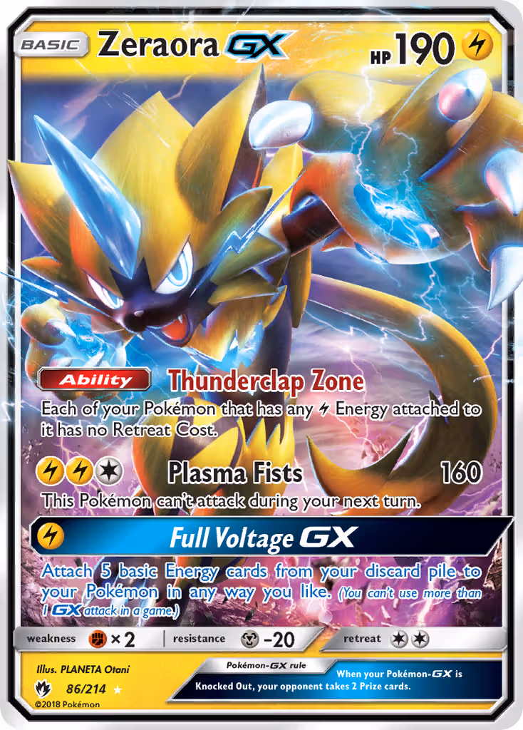 Zeraora GX 86/214 Pokemon card