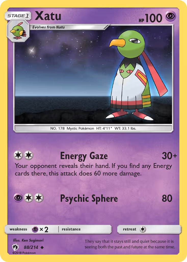 Xatu 88/214 Pokemon card