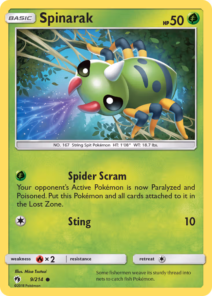 Spinarak 9/214 Pokemon card