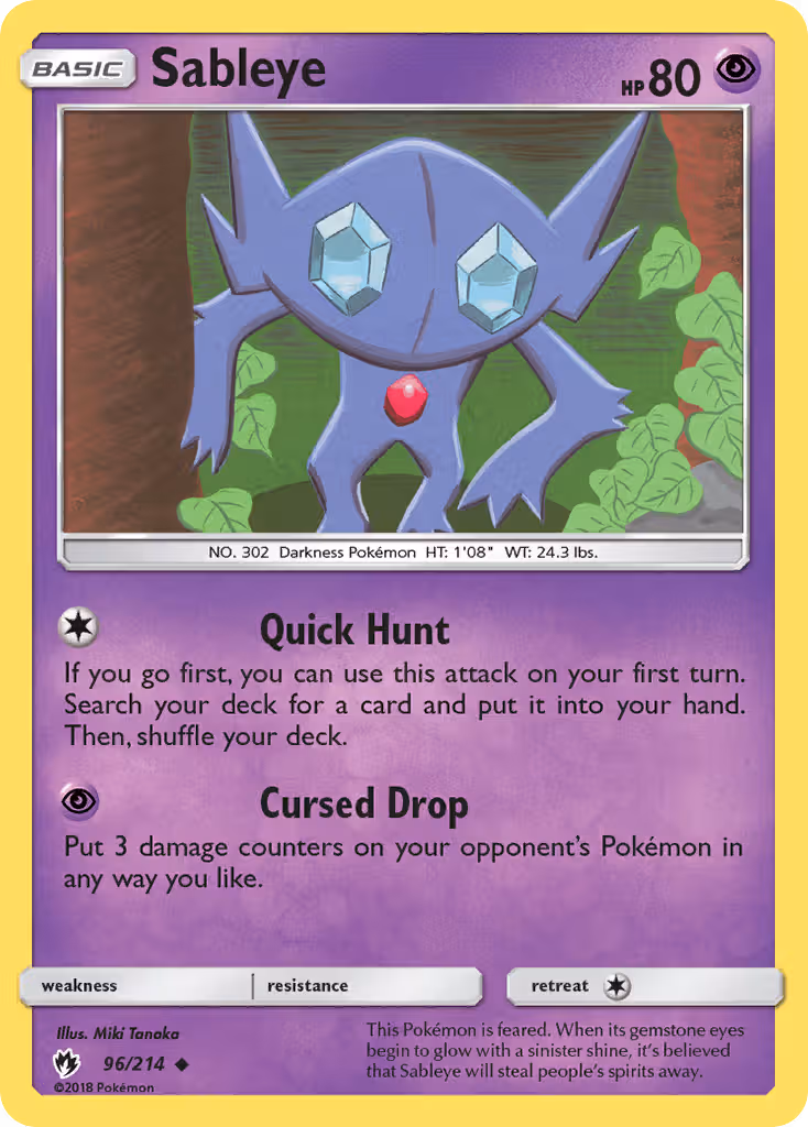 Sableye 96/214 Pokemon card
