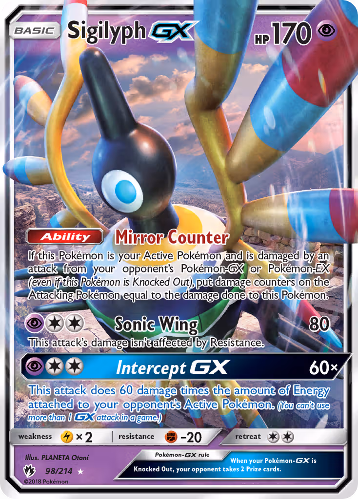 Sigilyph GX 98/214 Pokemon card