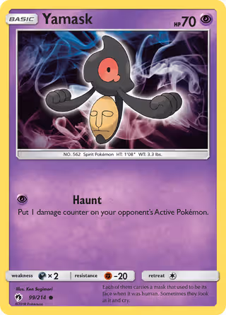 Yamask 99/214 Pokemon card