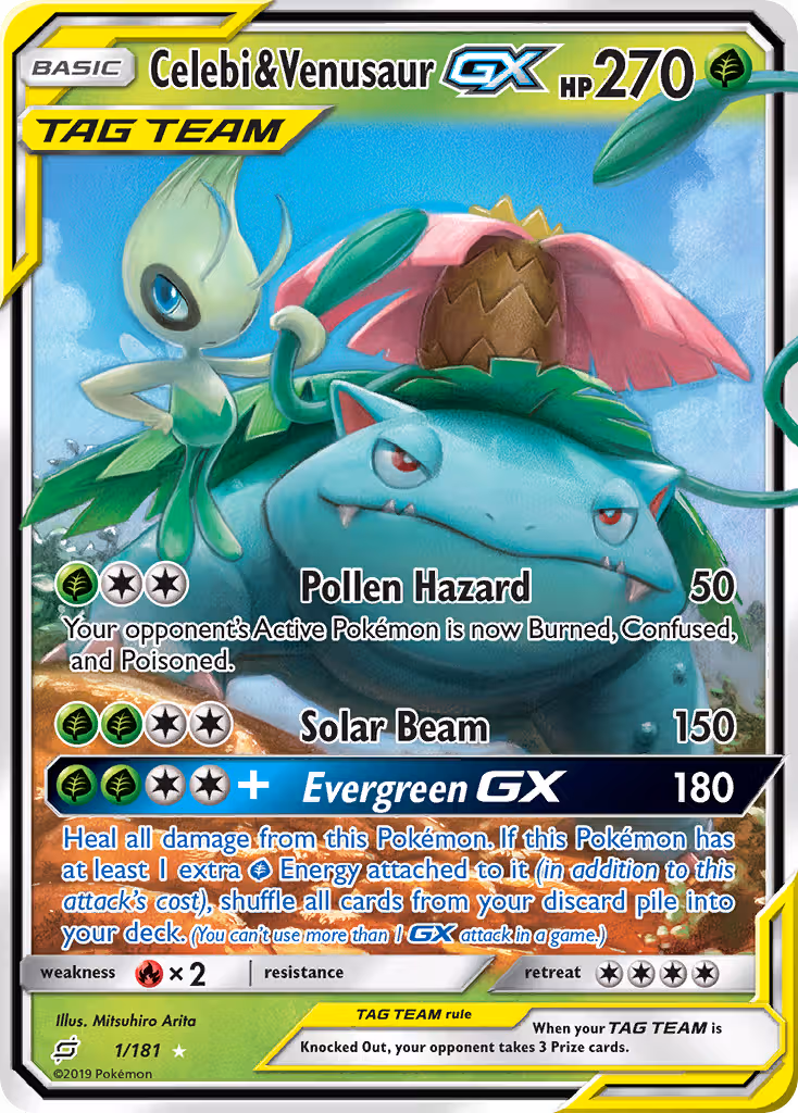 Celebi & Venusaur GX 1/181 Pokemon card
