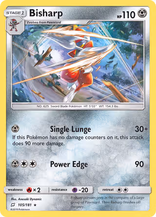 Bisharp 105/181 Pokemon card