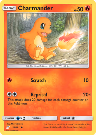 Charmander 11/181 Pokemon card