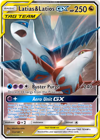 Latias & Latios GX 113/181 Pokemon card