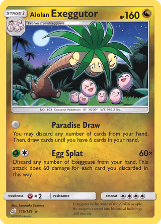 Alolan Exeggutor 115/181 Pokemon card