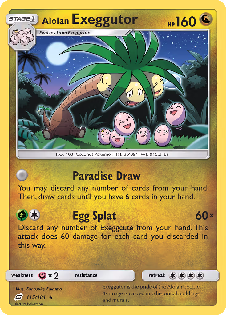 Alolan Exeggutor 115/181 Pokemon card