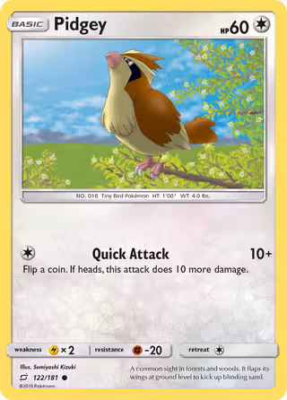 Pidgey 122/181 Pokemon card
