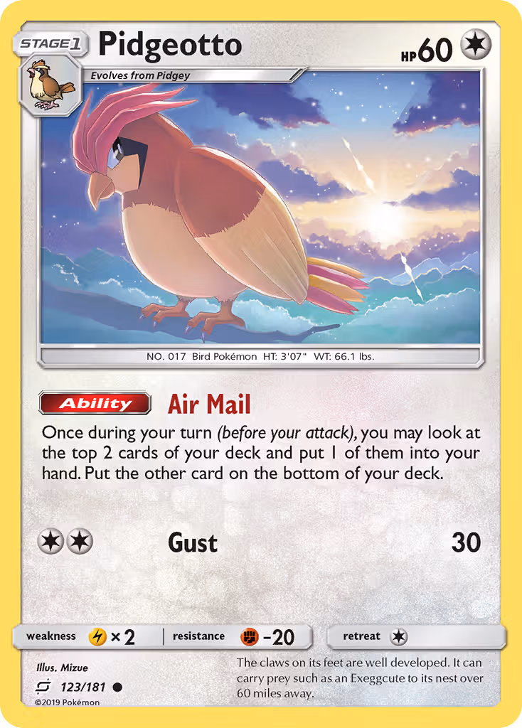 Pidgeotto 123/181 Pokemon card