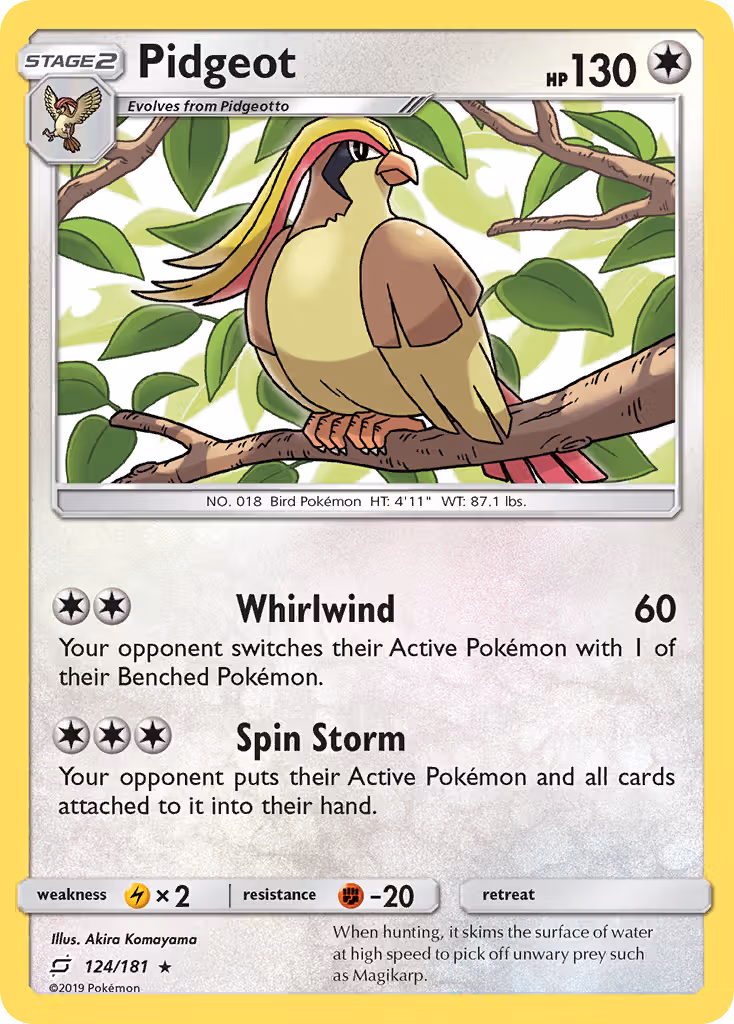 Pidgeot 124/181 Pokemon card