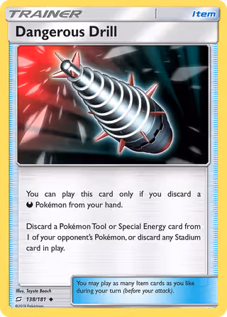 Dangerous Drill 138/181 Pokemon card