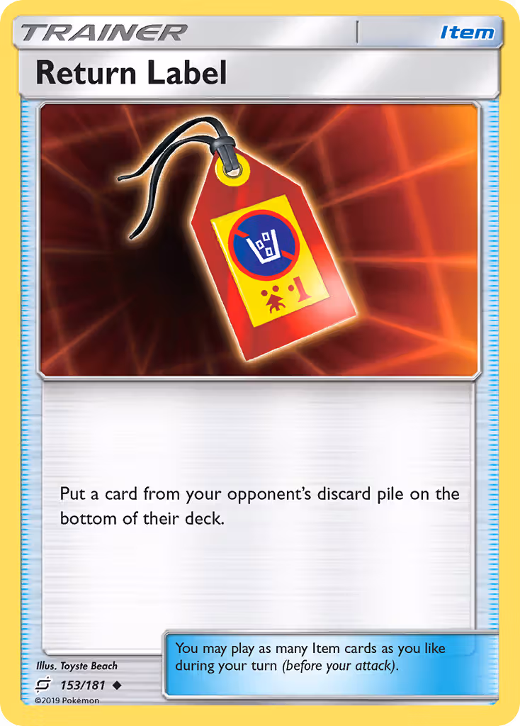 Return Label 153/181 Pokemon card