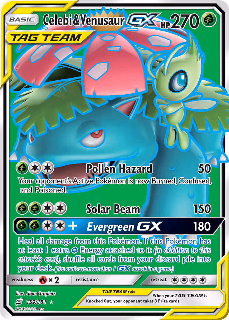 Celebi & Venusaur GX 159/181 Pokemon card