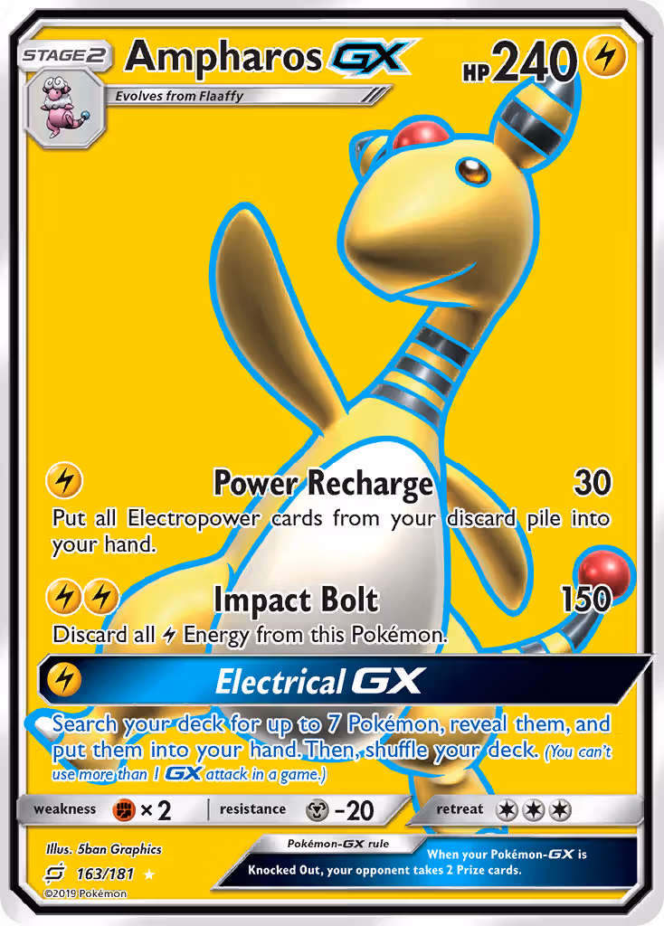 Ampharos GX 163/181 Pokemon card