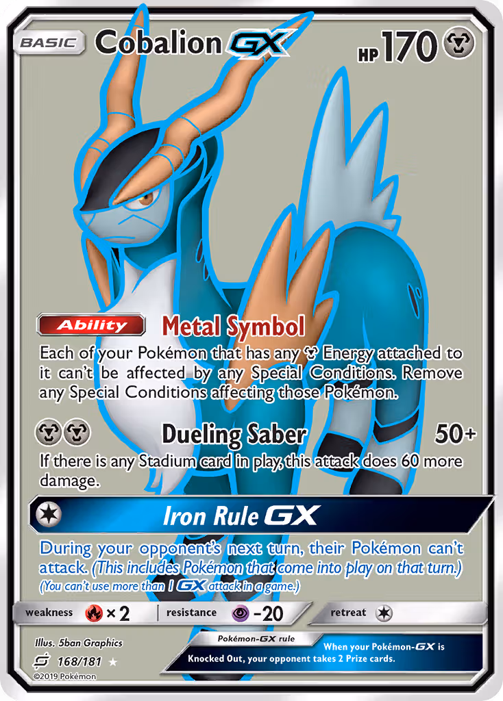 Cobalion GX 168/181 Pokemon card