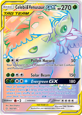 Celebi & Venusaur GX 182/181 Pokemon card