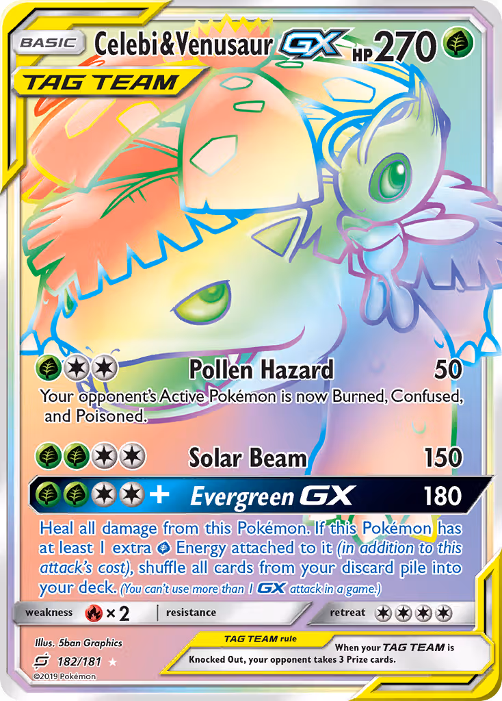 Celebi & Venusaur GX 182/181 Pokemon card