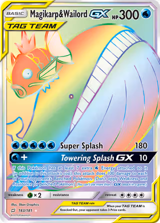Magikarp & Wailord GX 183/181 Pokemon card