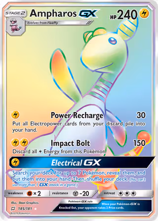 Ampharos GX 185/181 Pokemon card