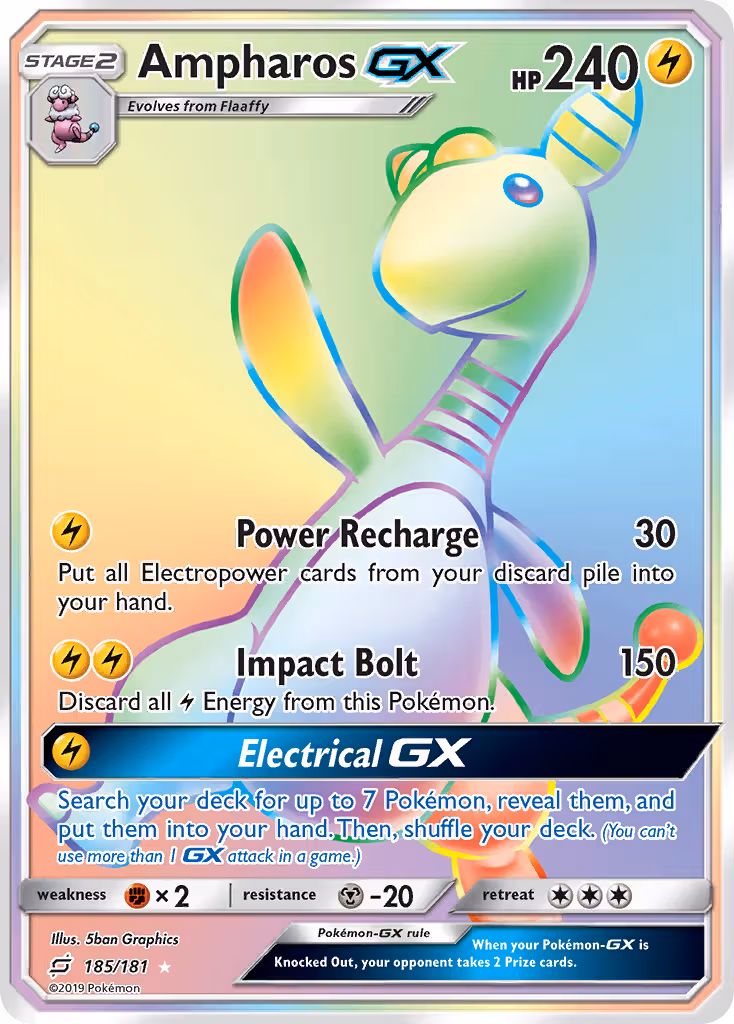 Ampharos GX 185/181 Pokemon card