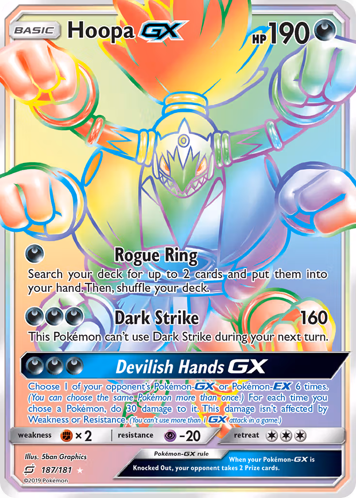 Hoopa GX 187/181 Pokemon card