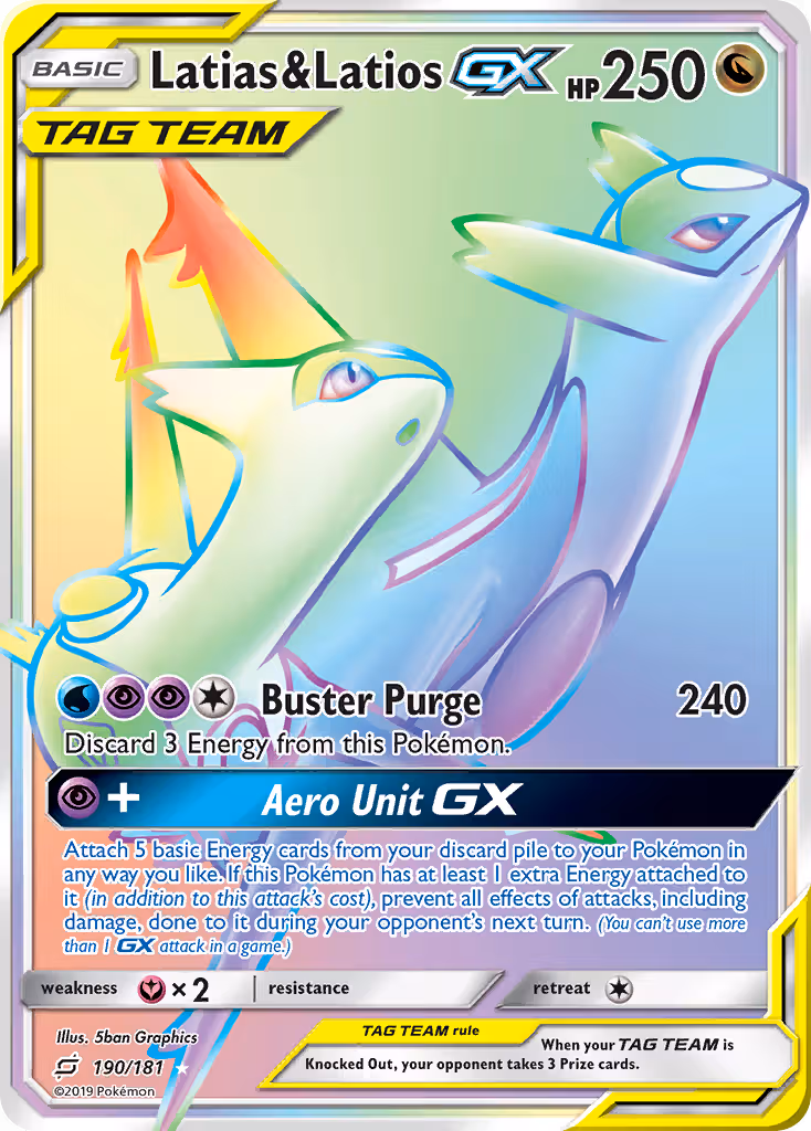Latias & Latios GX 190/181 Pokemon card