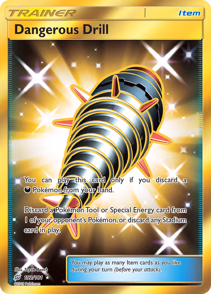 Dangerous Drill 192/181 Pokemon card