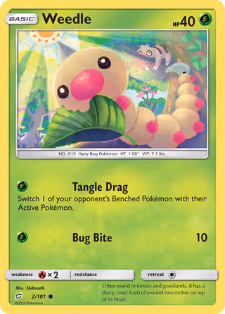 Weedle 2/181 Pokemon card