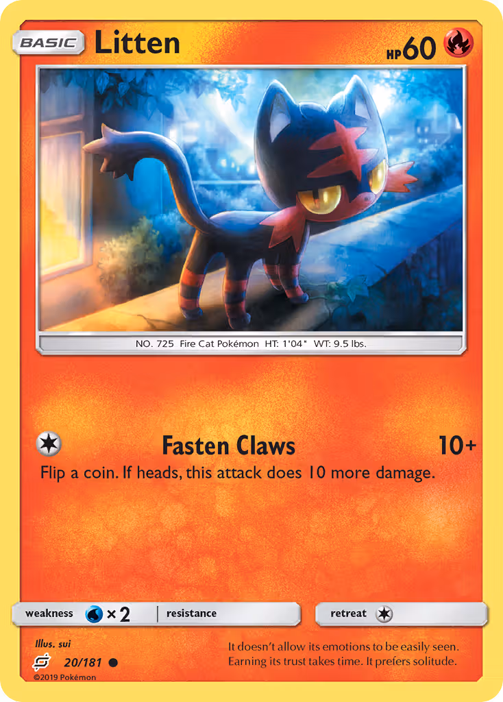 Litten 20/181 Pokemon card