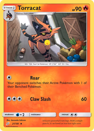 Torracat 21/181 Pokemon card