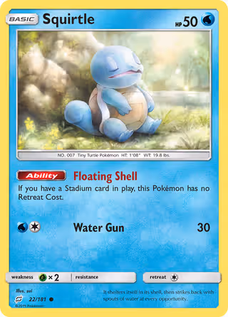 Squirtle 22/181 Pokemon card