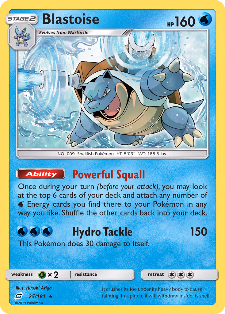 Blastoise 25/181 Pokemon card