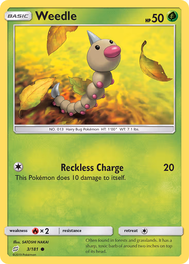 Weedle 3/181 Pokemon card