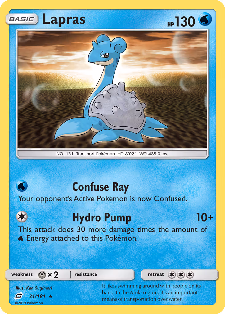 Lapras 31/181 Pokemon card