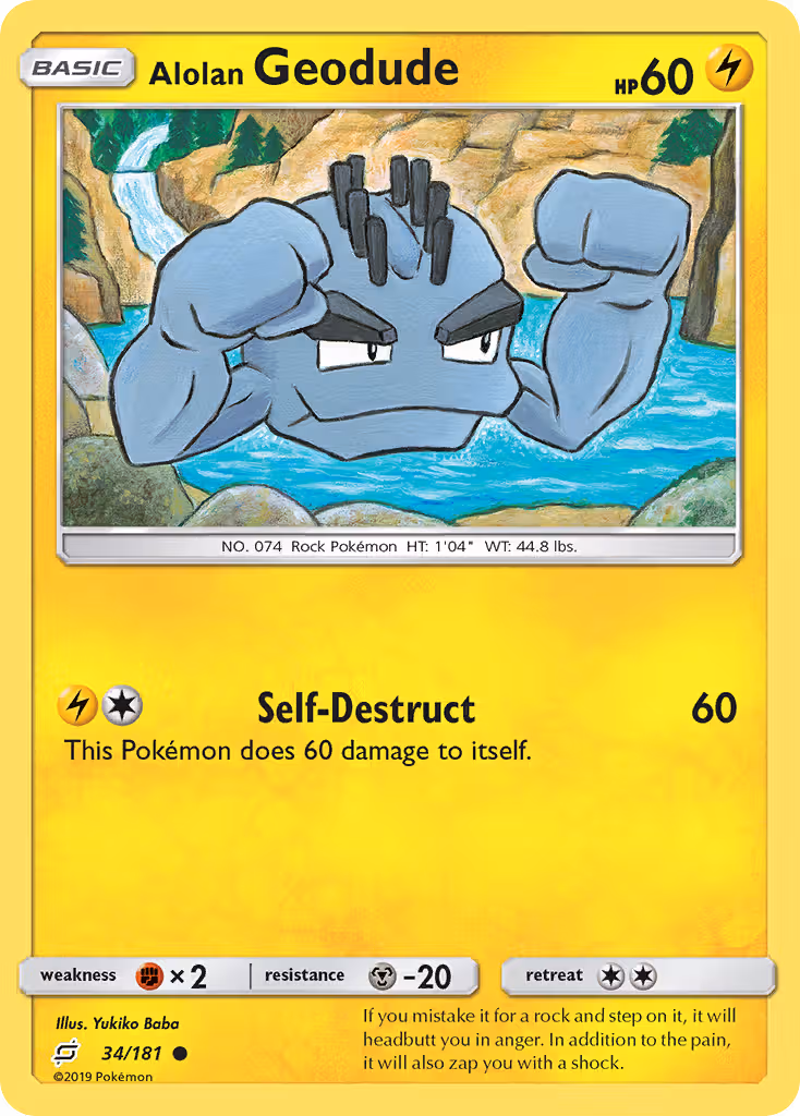 Alolan Geodude 34/181 Pokemon card