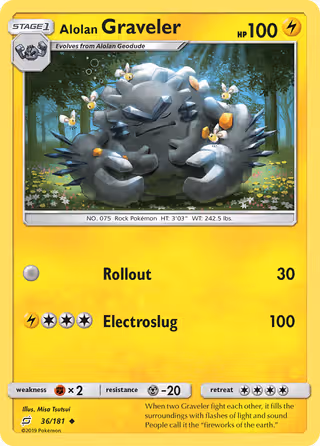 Alolan Graveler 36/181 Pokemon card