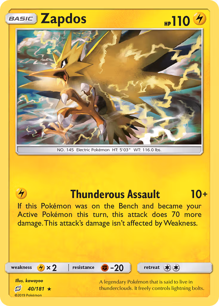 Zapdos 40/181 Pokemon card