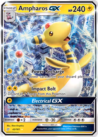Ampharos GX 43/181 Pokemon card