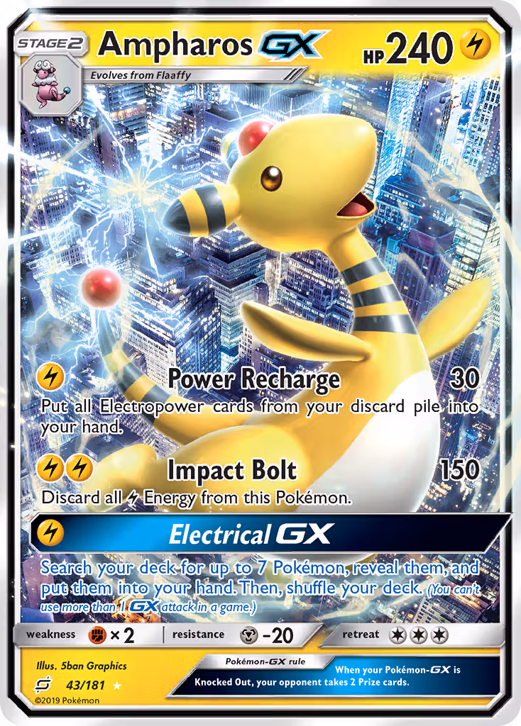 Ampharos GX 43/181 Pokemon card